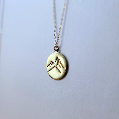 Gold Mountain Pendant Necklace